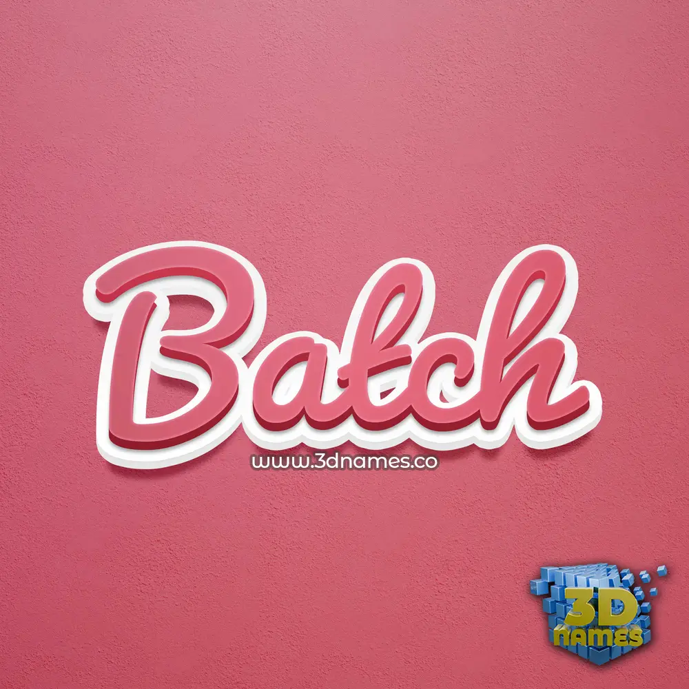 batch in Red Scribble style - 3D name wallpaper