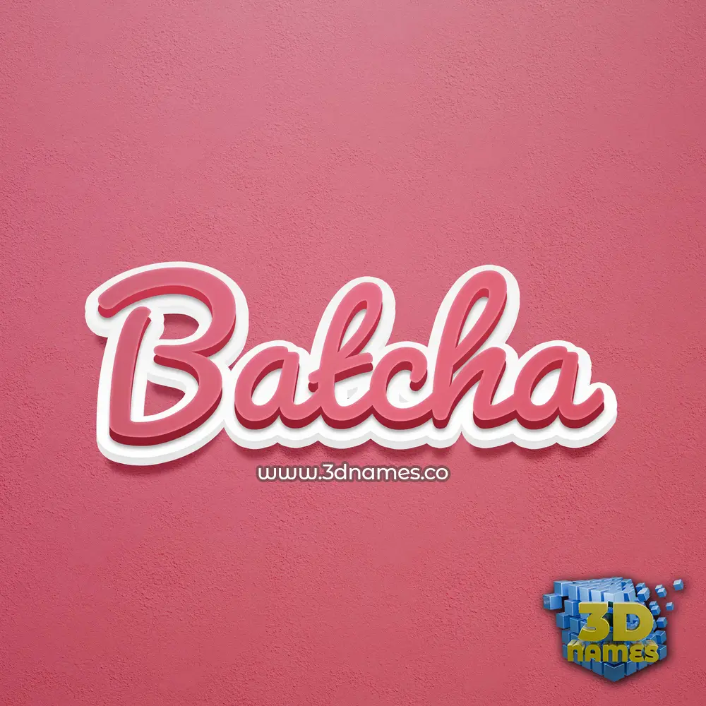 batcha in Red Scribble style - 3D name wallpaper