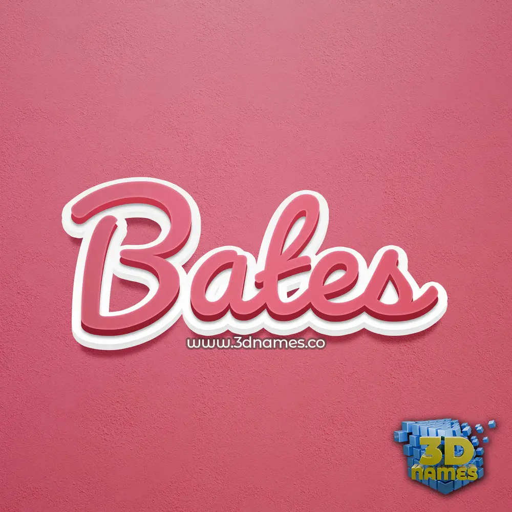 bates in Red Scribble style - 3D name wallpaper
