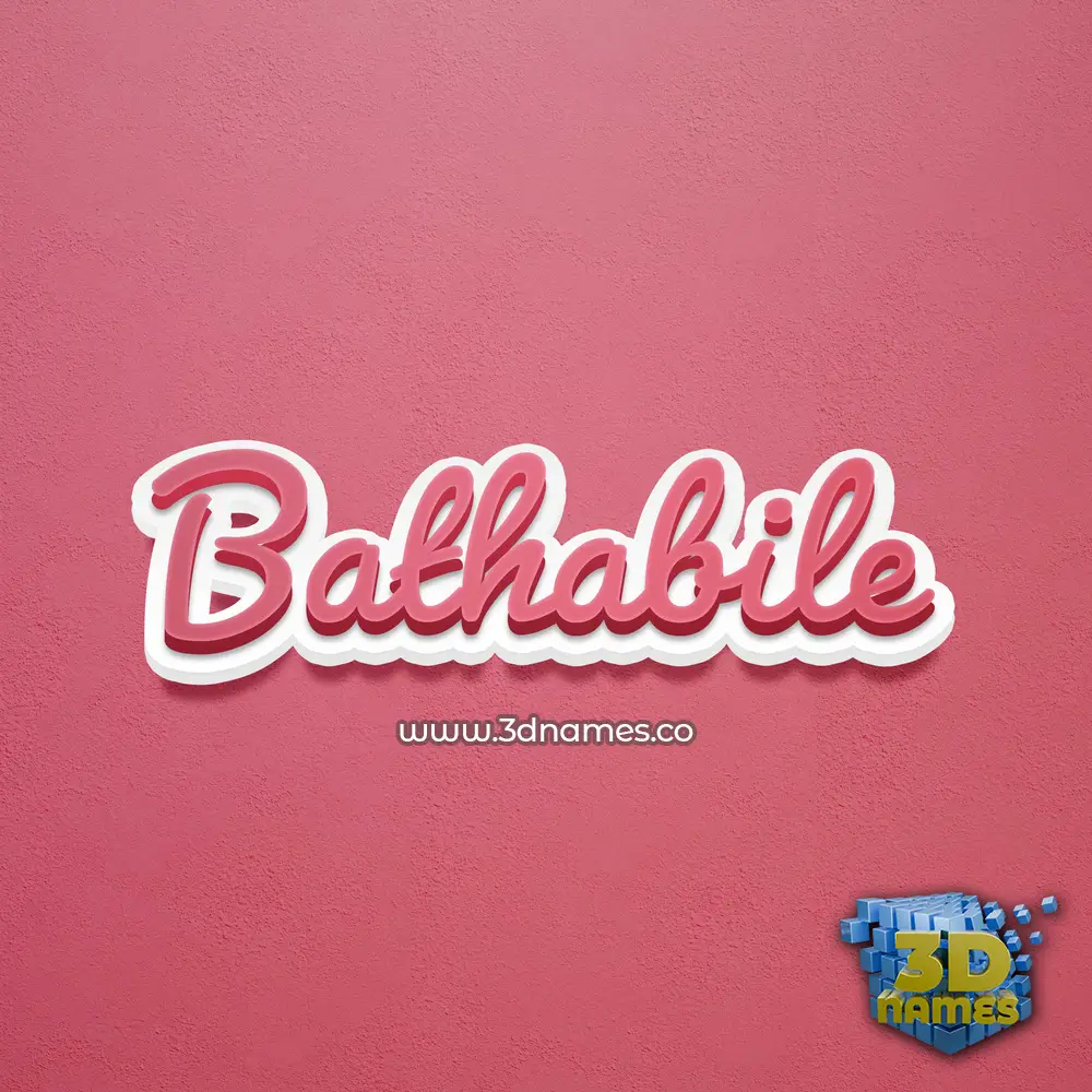 bathabile in Red Scribble style - 3D name wallpaper