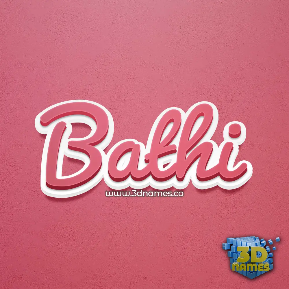 bathi in Red Scribble style - 3D name wallpaper