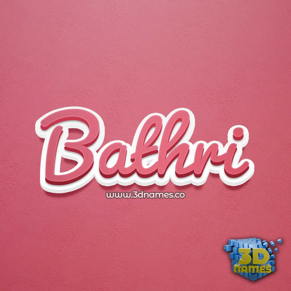 bathri in Red Scribble style - 3D name wallpaper
