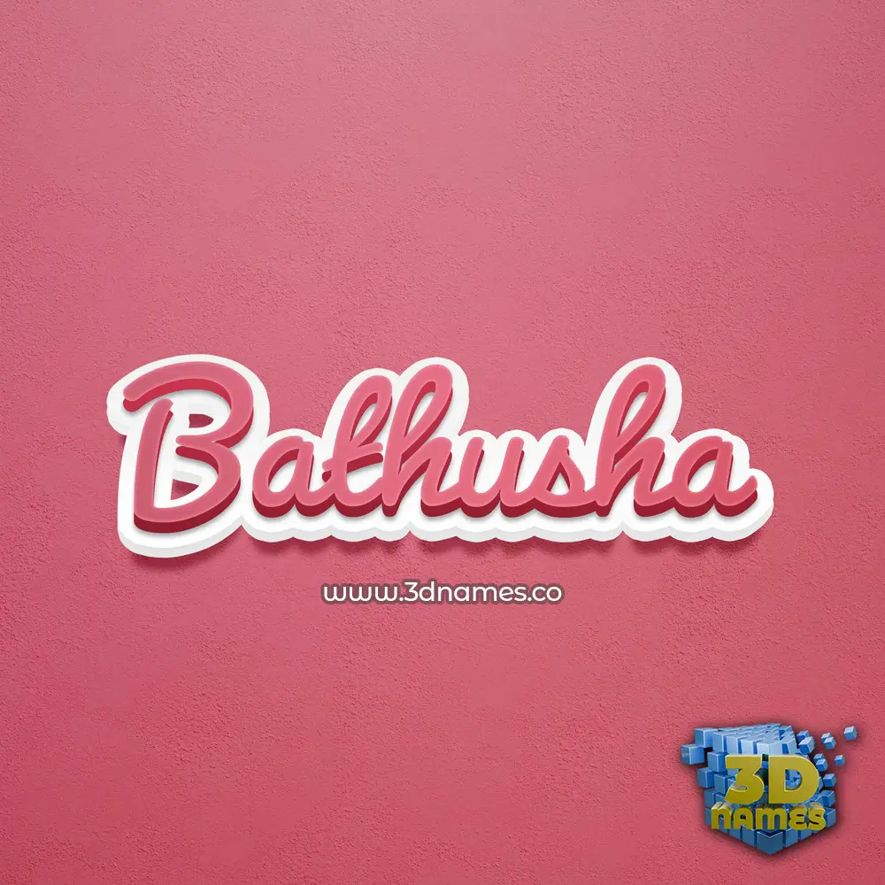 bathusha in Red Scribble style - 3D name wallpaper