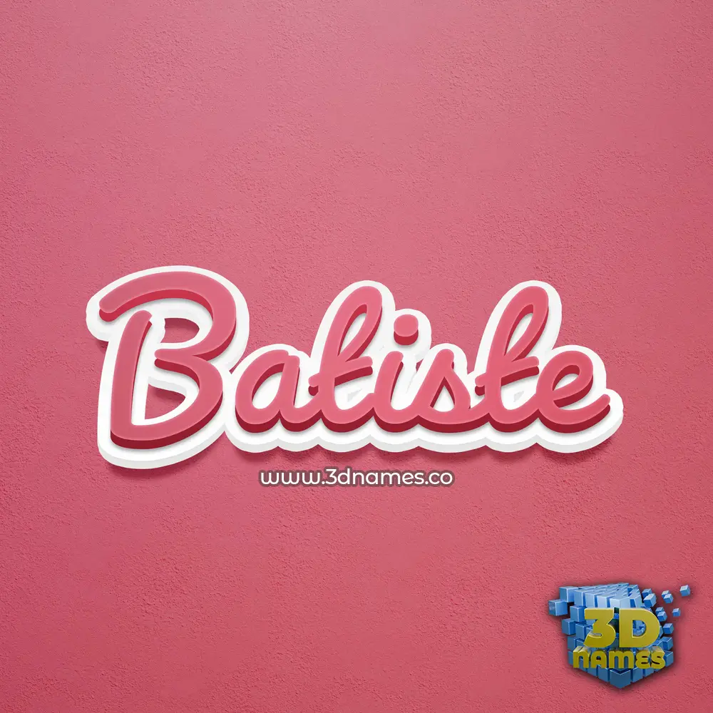 batiste in Red Scribble style - 3D name wallpaper