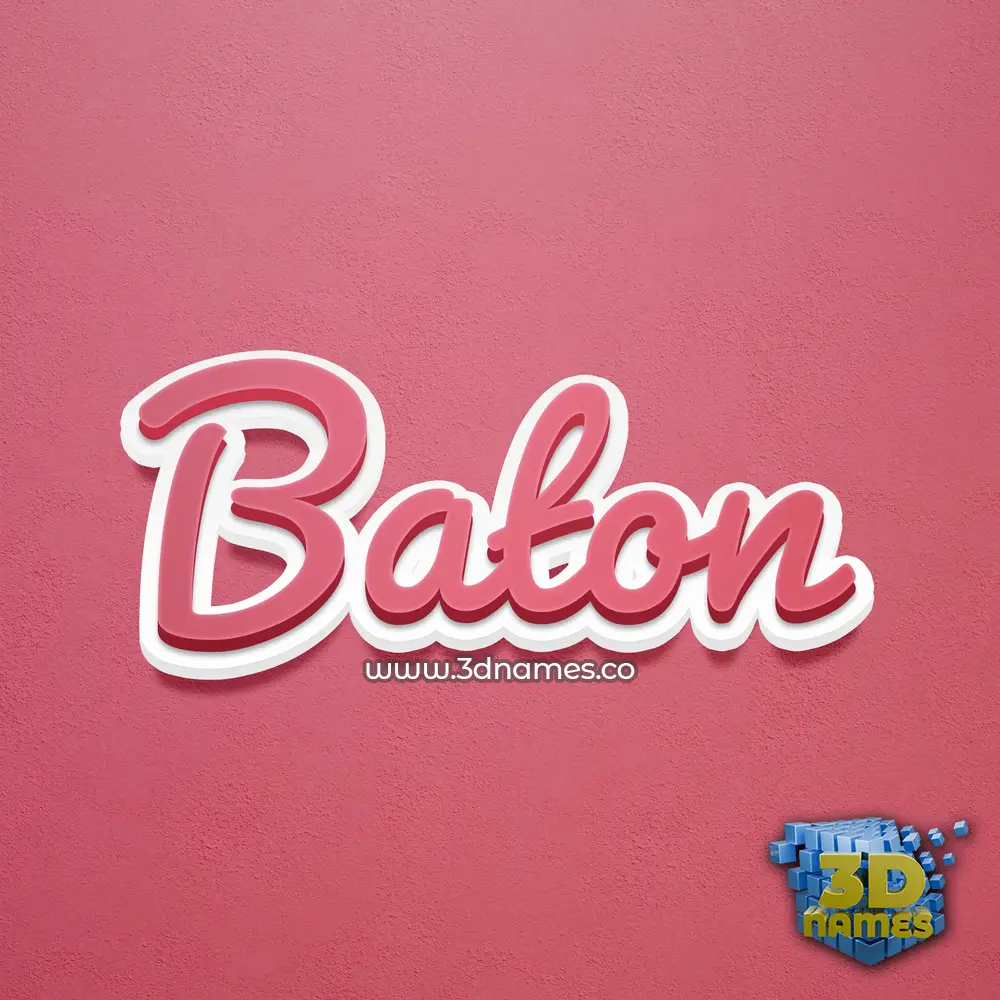 baton in Red Scribble style - 3D name wallpaper
