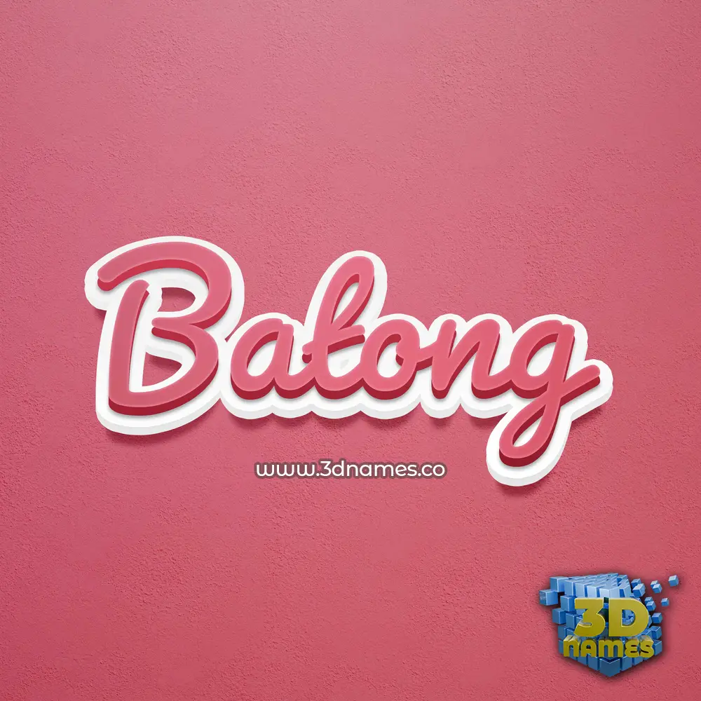 batong in Red Scribble style - 3D name wallpaper