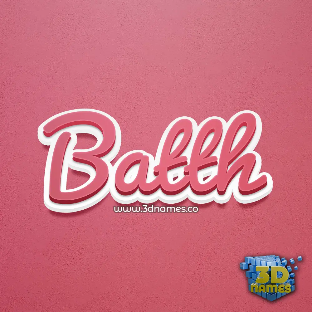 batth in Red Scribble style - 3D name wallpaper
