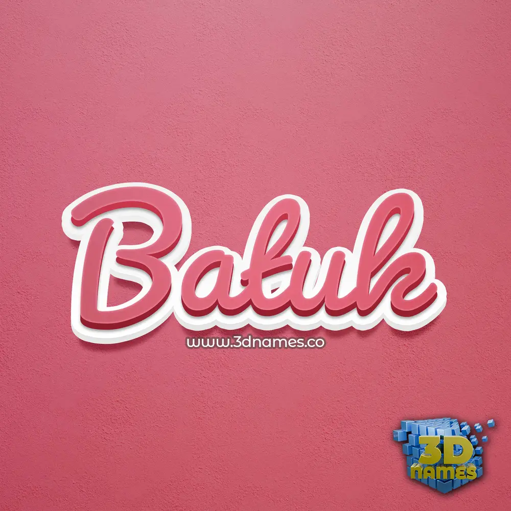 batuk in Red Scribble style - 3D name wallpaper