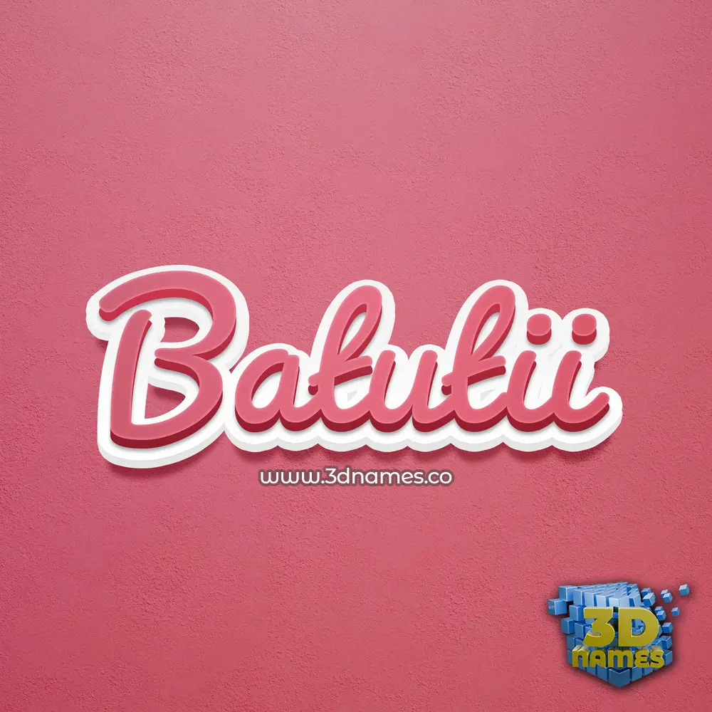 batutii in Red Scribble style - 3D name wallpaper