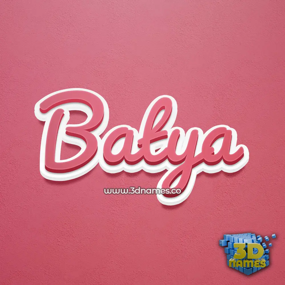 batya in Red Scribble style - 3D name wallpaper