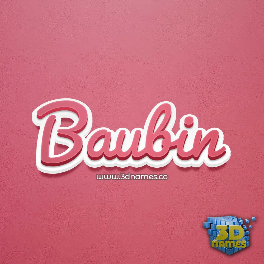 baubin in Red Scribble style - 3D name wallpaper
