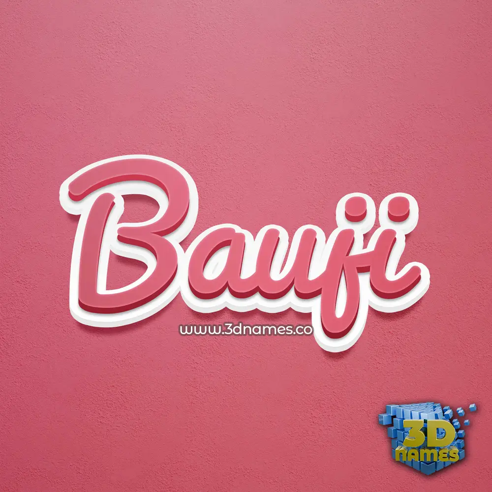 bauji in Red Scribble style - 3D name wallpaper