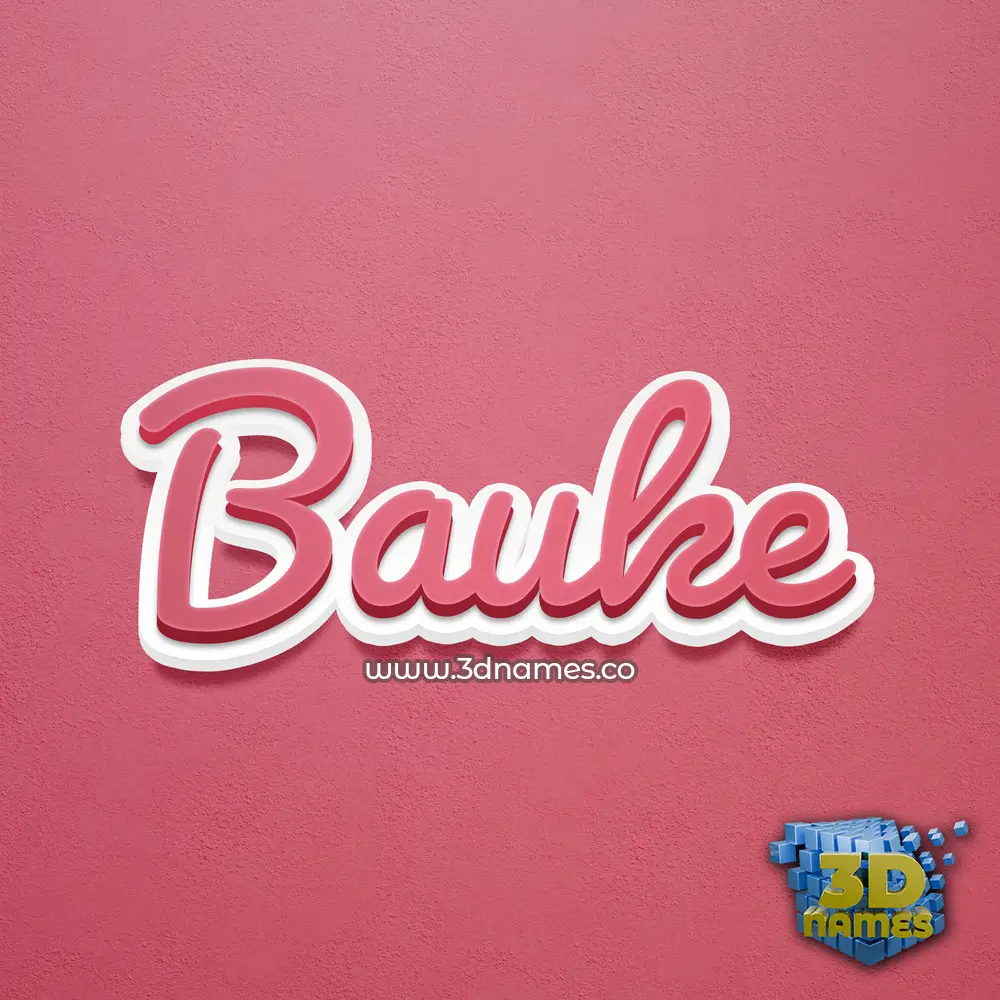bauke in Red Scribble style - 3D name wallpaper