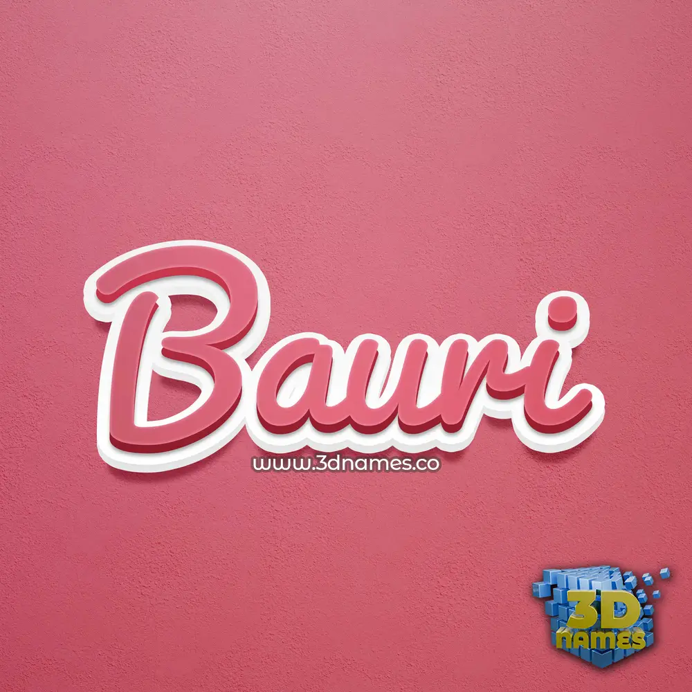 bauri in Red Scribble style - 3D name wallpaper