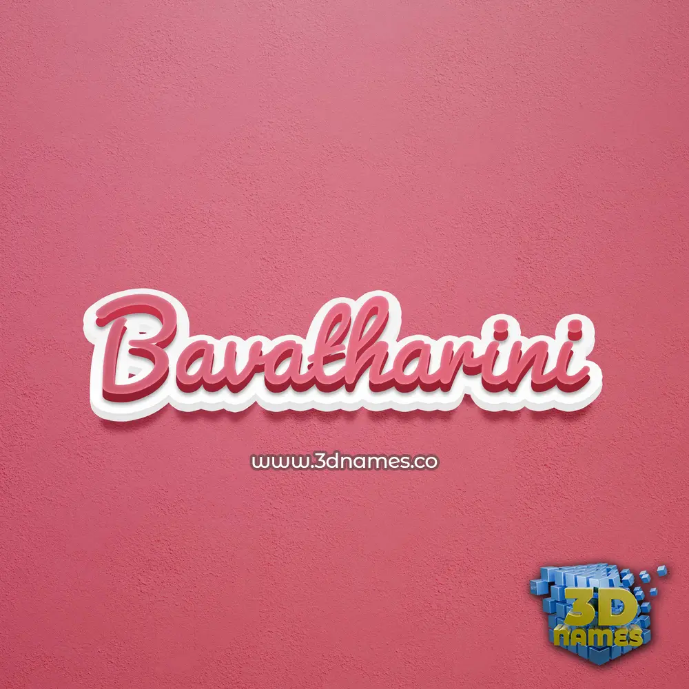 bavatharini in Red Scribble style - 3D name wallpaper