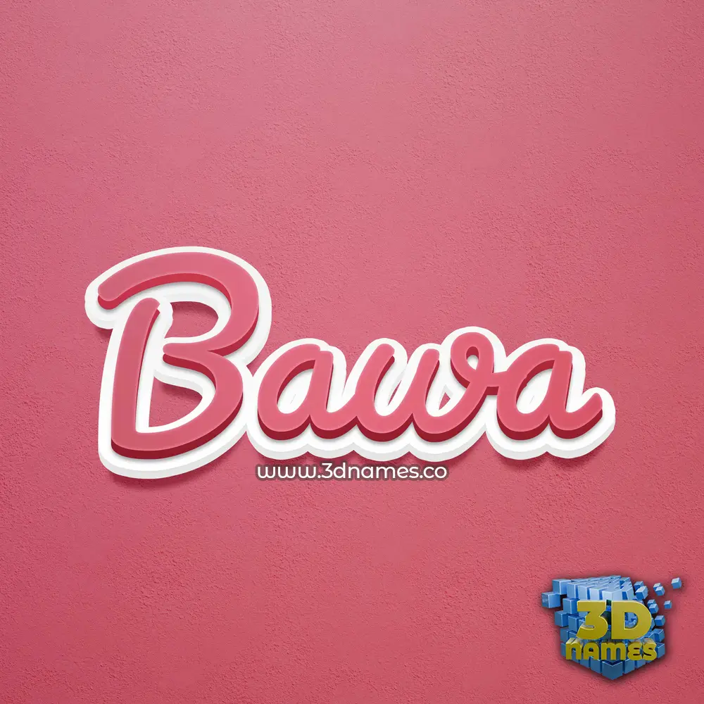 bawa in Red Scribble style - 3D name wallpaper