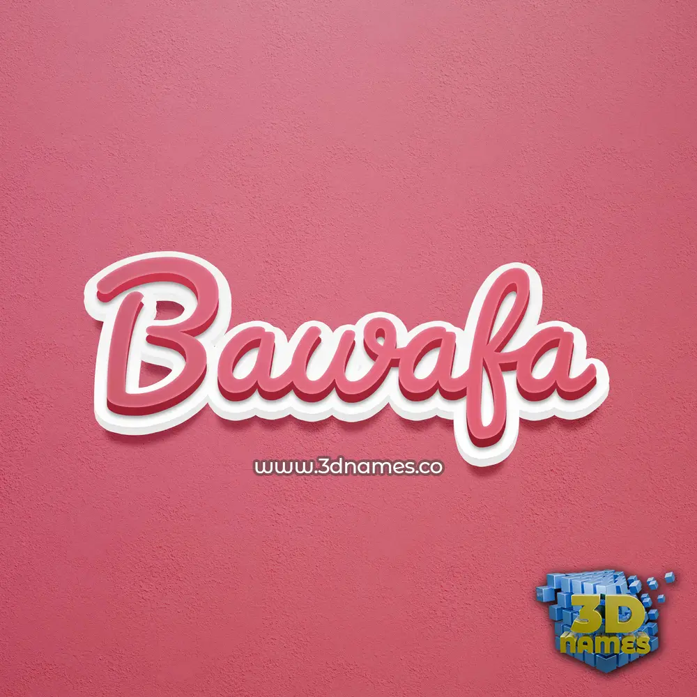 bawafa in Red Scribble style - 3D name wallpaper