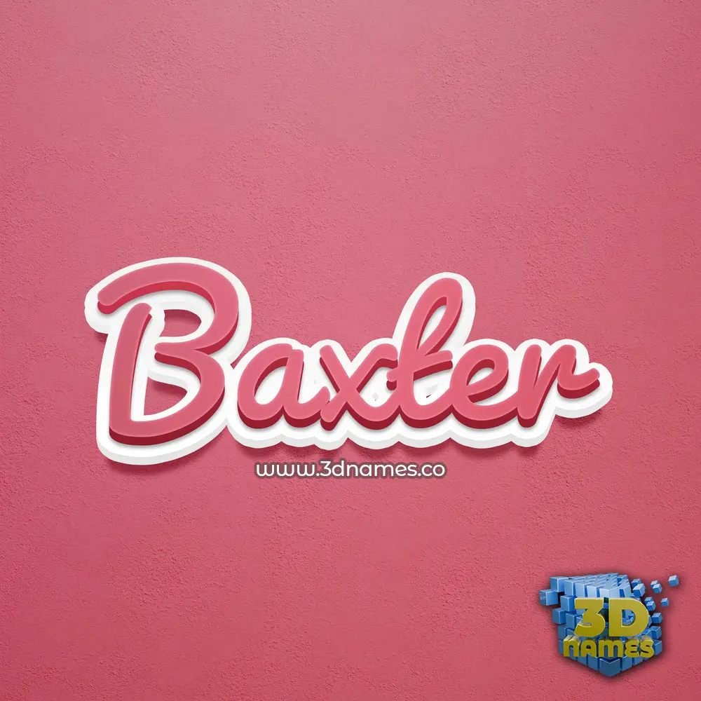 baxter in Red Scribble style - 3D name wallpaper