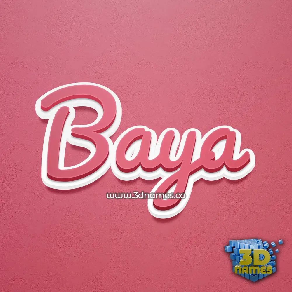 baya in Red Scribble style - 3D name wallpaper