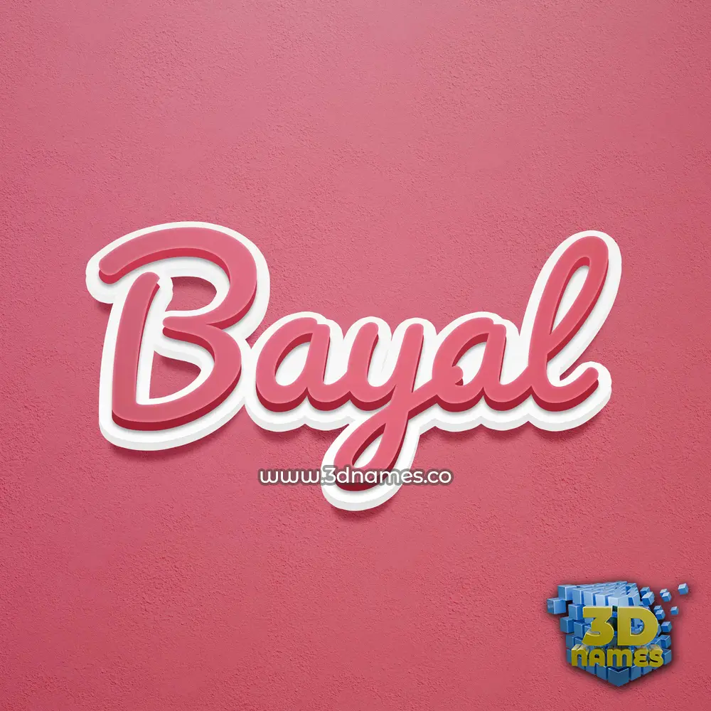 bayal in Red Scribble style - 3D name wallpaper