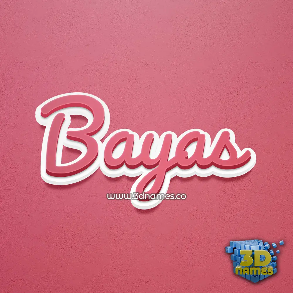 bayas in Red Scribble style - 3D name wallpaper