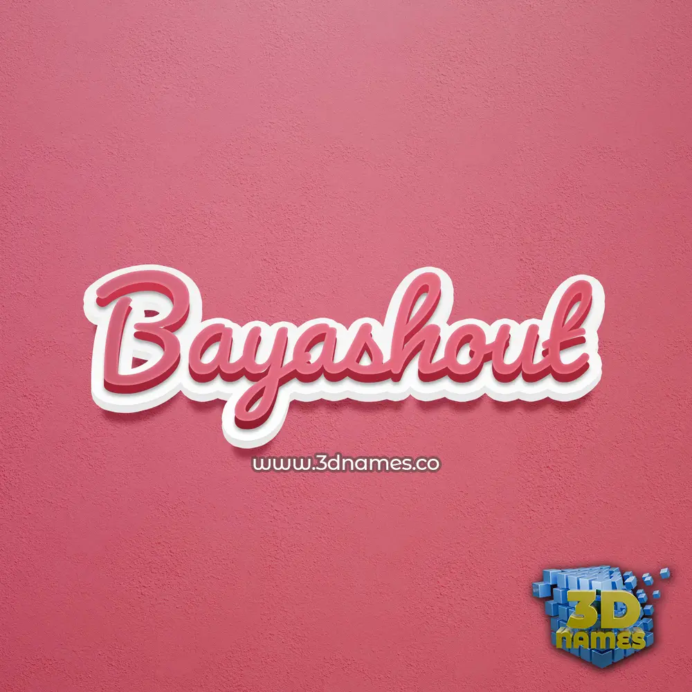 bayashout in Red Scribble style - 3D name wallpaper