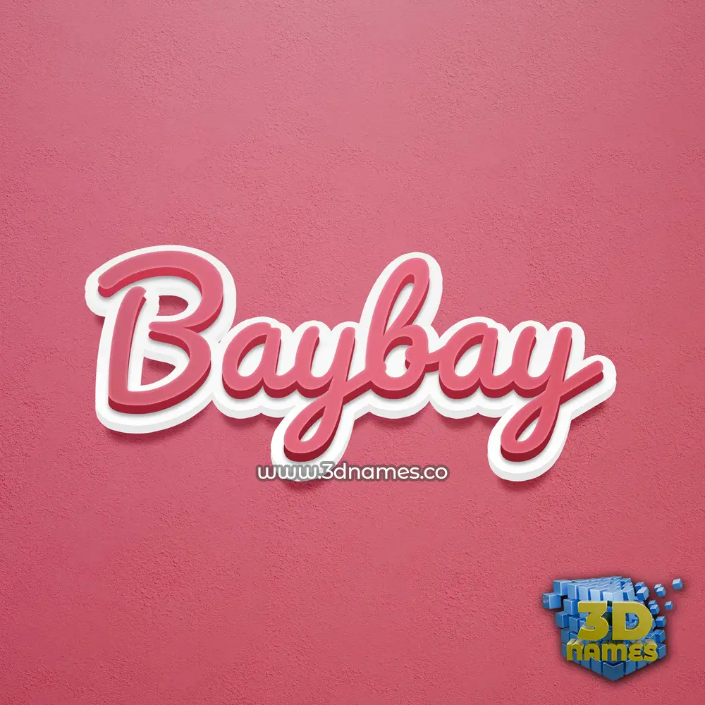 baybay in Red Scribble style - 3D name wallpaper