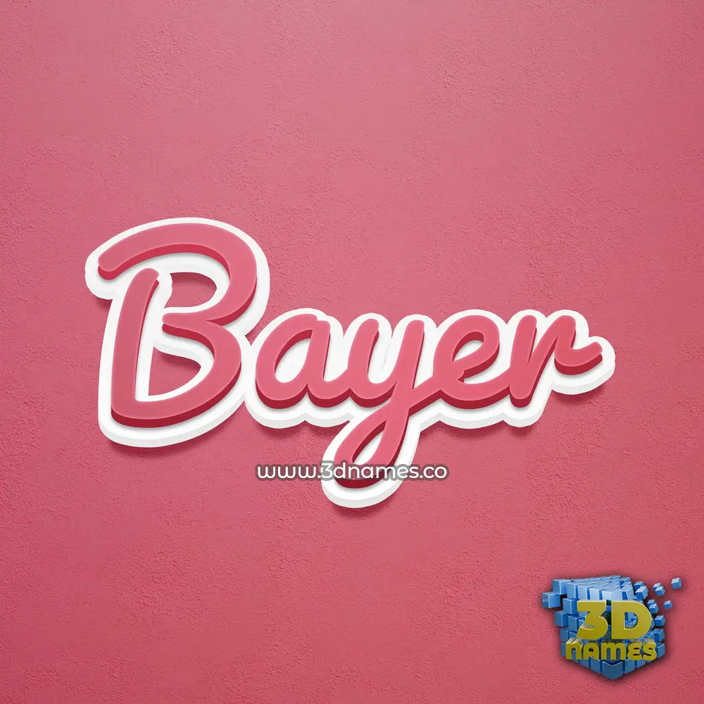 bayer in Red Scribble style - 3D name wallpaper