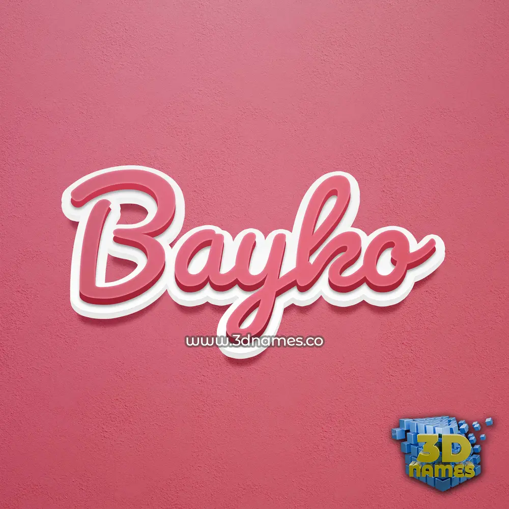 bayko in Red Scribble style - 3D name wallpaper