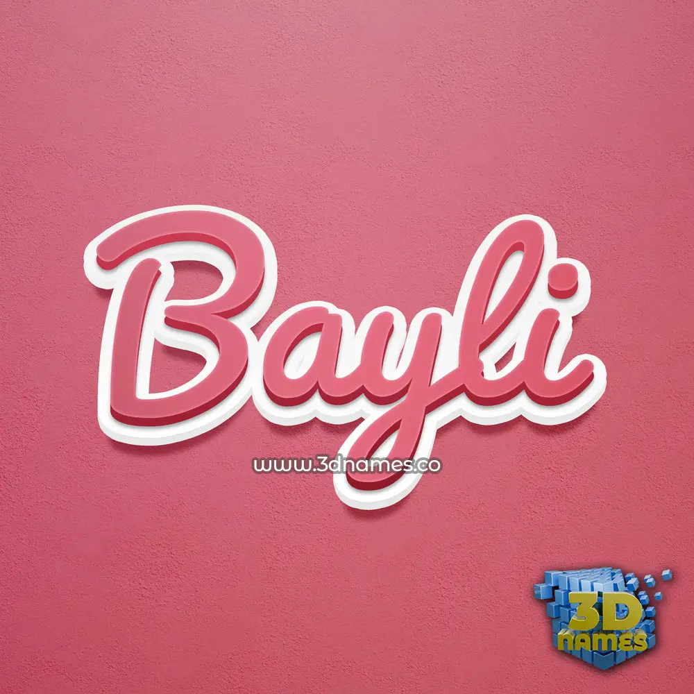 bayli in Red Scribble style - 3D name wallpaper