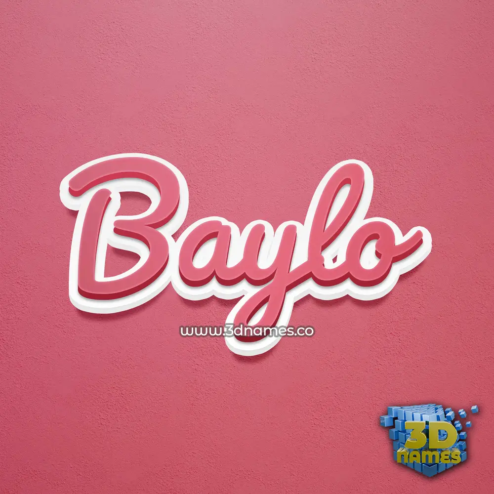 baylo in Red Scribble style - 3D name wallpaper