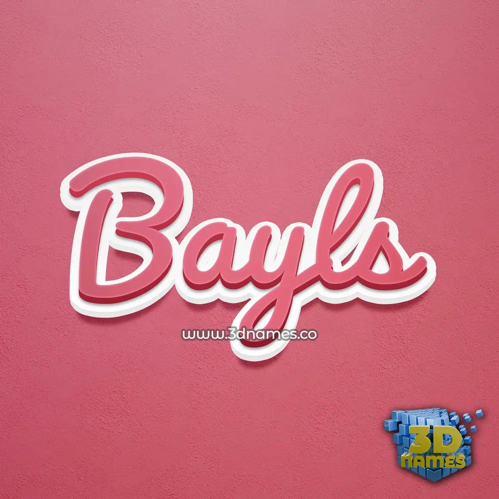 bayls in Red Scribble style - 3D name wallpaper