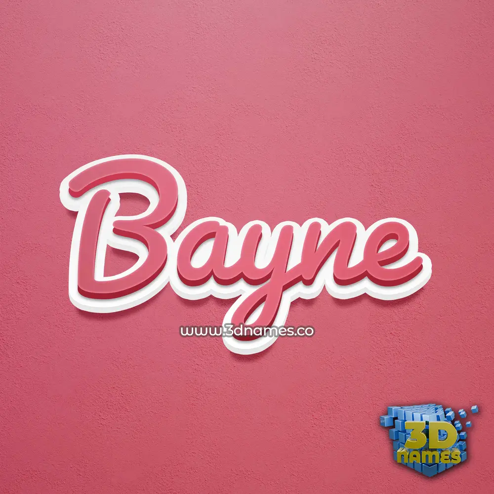 bayne in Red Scribble style - 3D name wallpaper