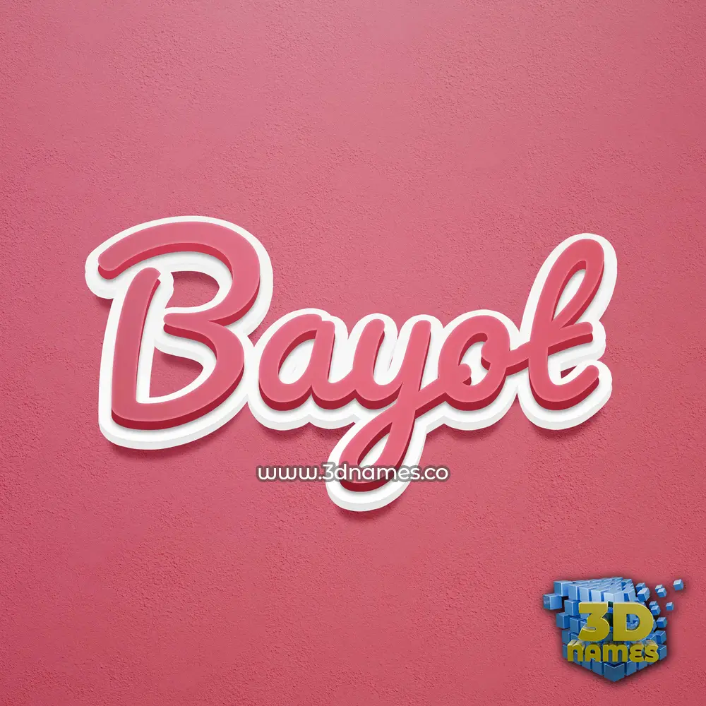 bayot in Red Scribble style - 3D name wallpaper