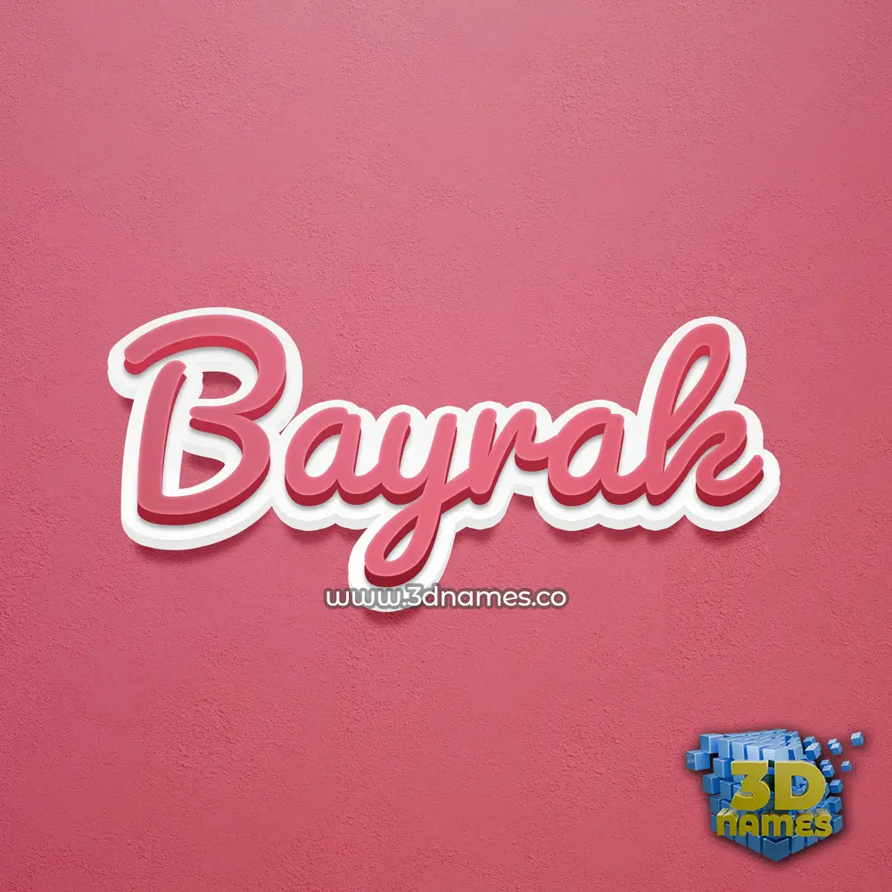 bayrak in Red Scribble style - 3D name wallpaper