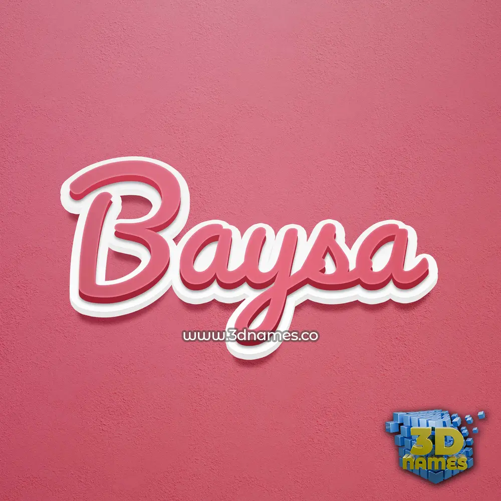 baysa in Red Scribble style - 3D name wallpaper