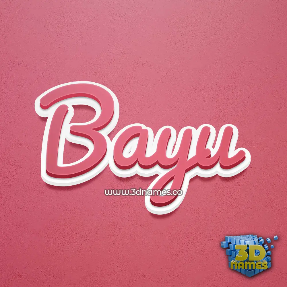 bayu in Red Scribble style - 3D name wallpaper