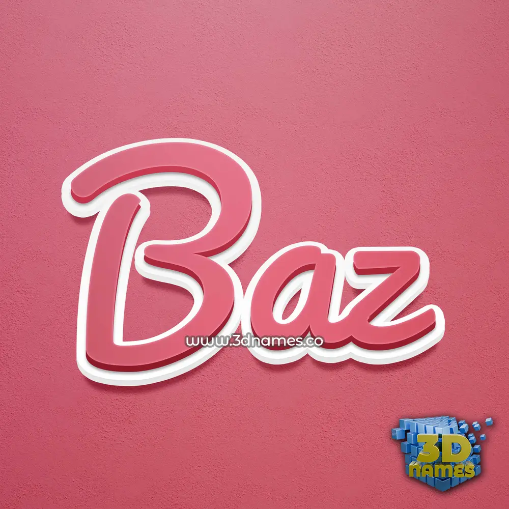 baz in Red Scribble style - 3D name wallpaper