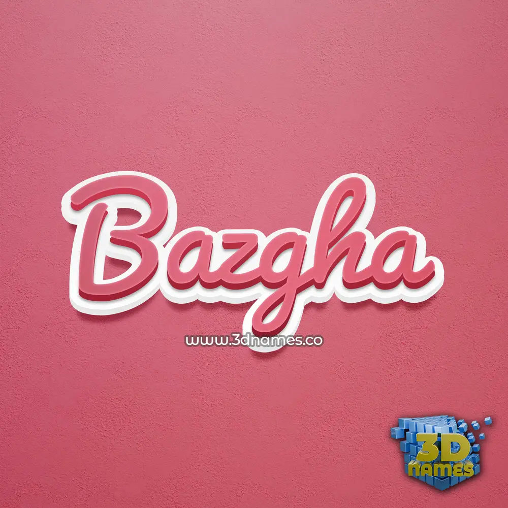 bazgha in Red Scribble style - 3D name wallpaper
