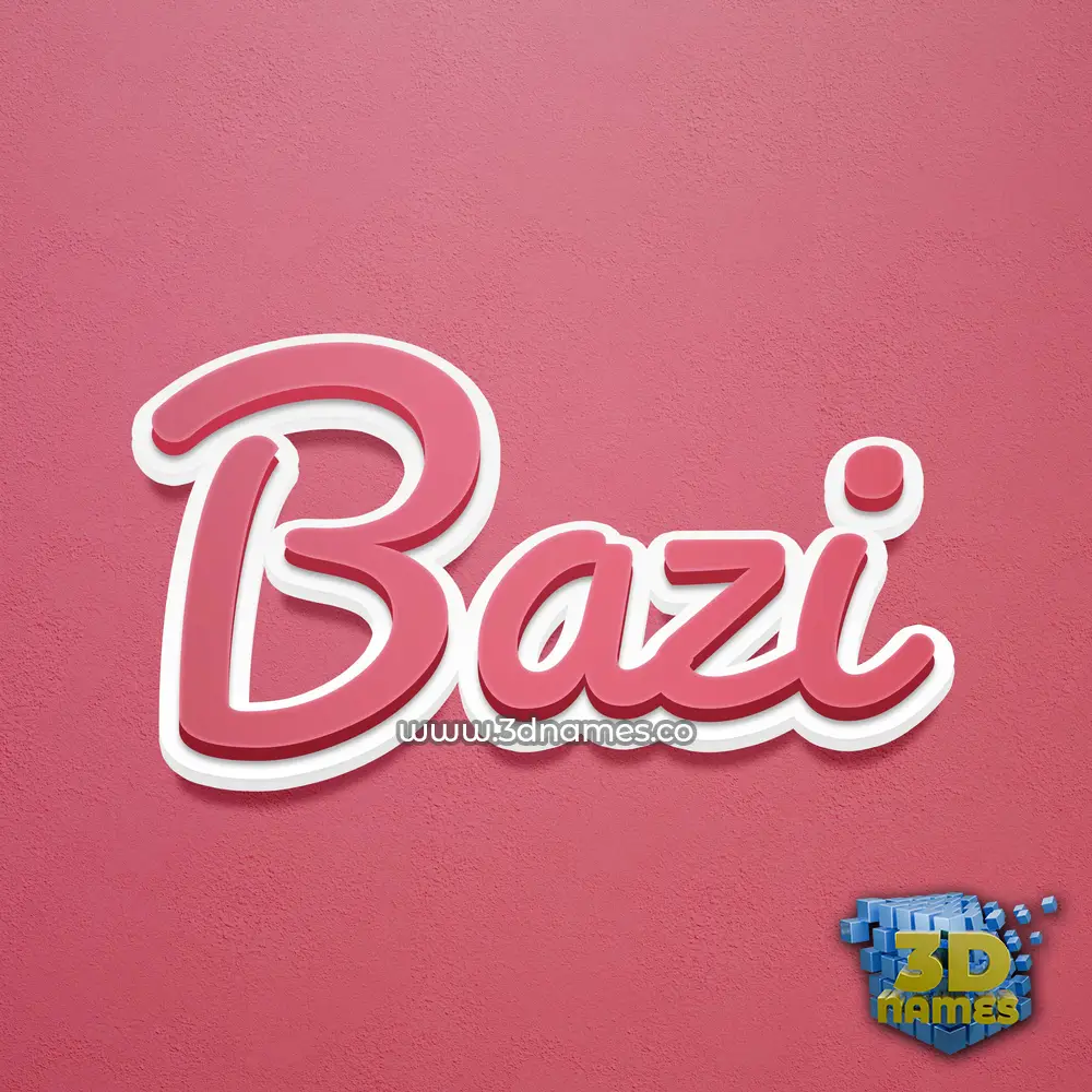 bazi in Red Scribble style - 3D name wallpaper