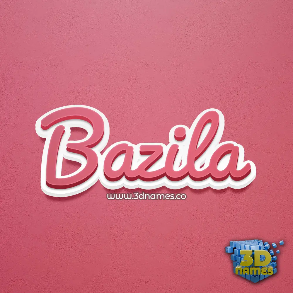 bazila in Red Scribble style - 3D name wallpaper