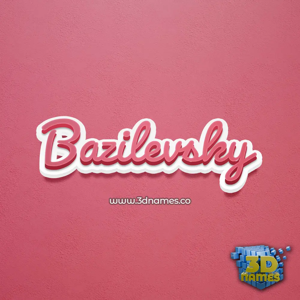 bazilevsky in Red Scribble style - 3D name wallpaper
