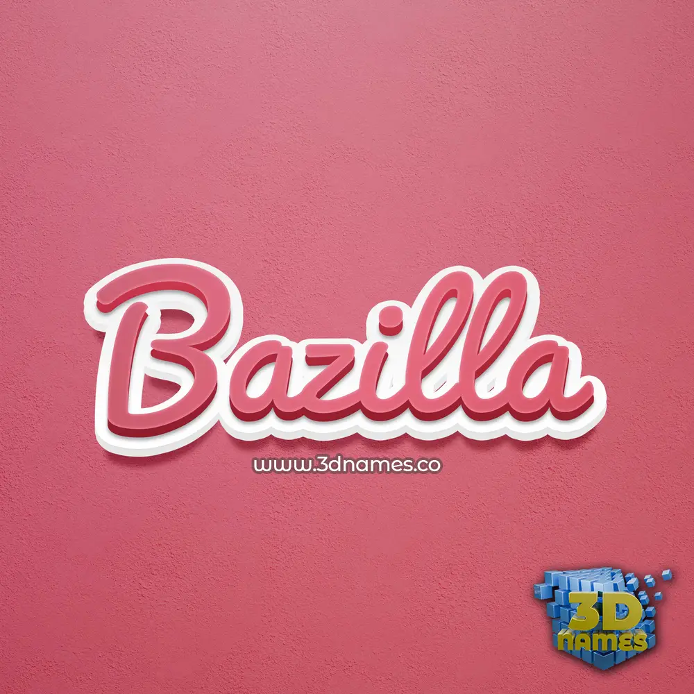 bazilla in Red Scribble style - 3D name wallpaper