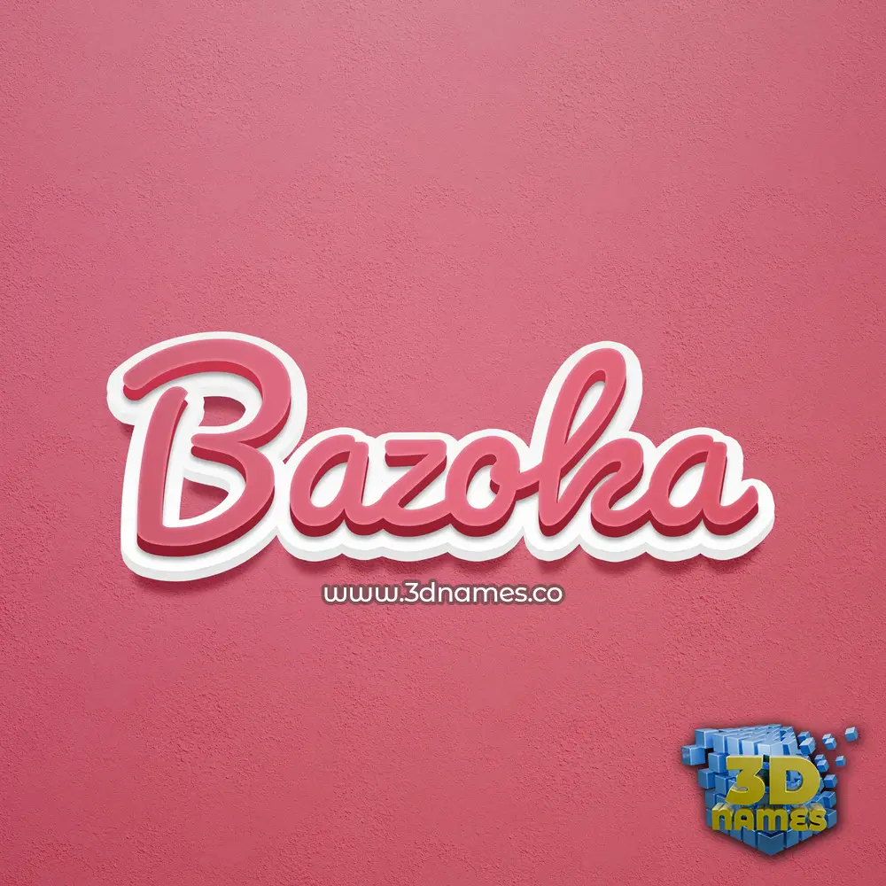 bazoka in Red Scribble style - 3D name wallpaper