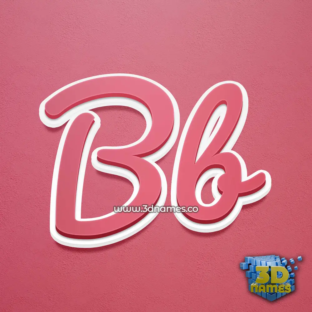 bb in Red Scribble style - 3D name wallpaper