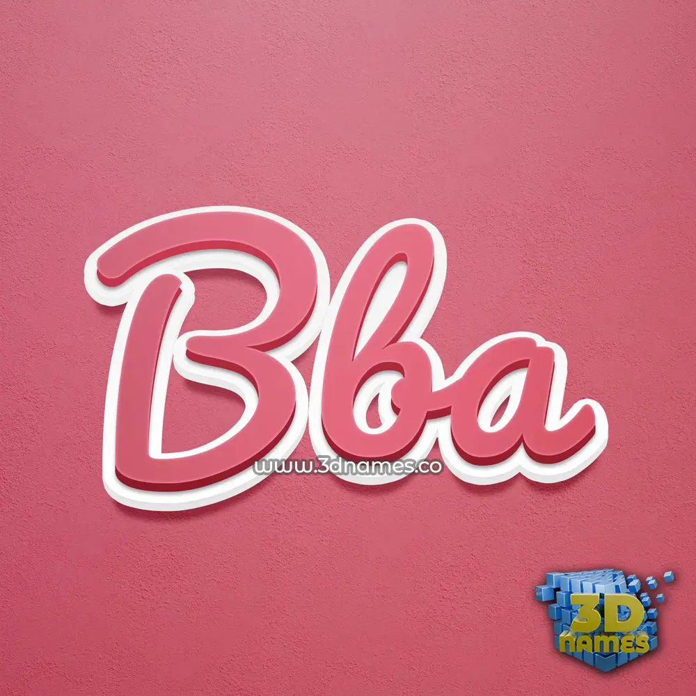 bba in Red Scribble style - 3D name wallpaper