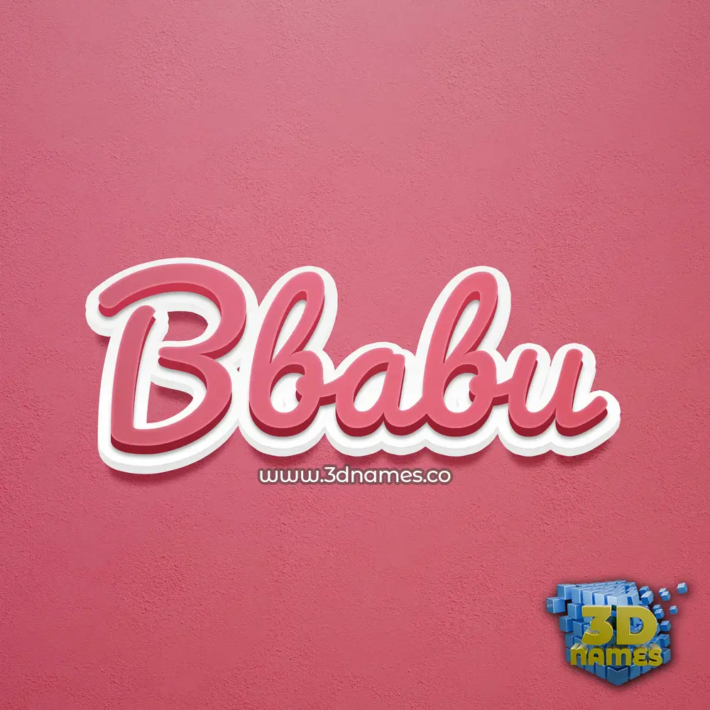 bbabu in Red Scribble style - 3D name wallpaper