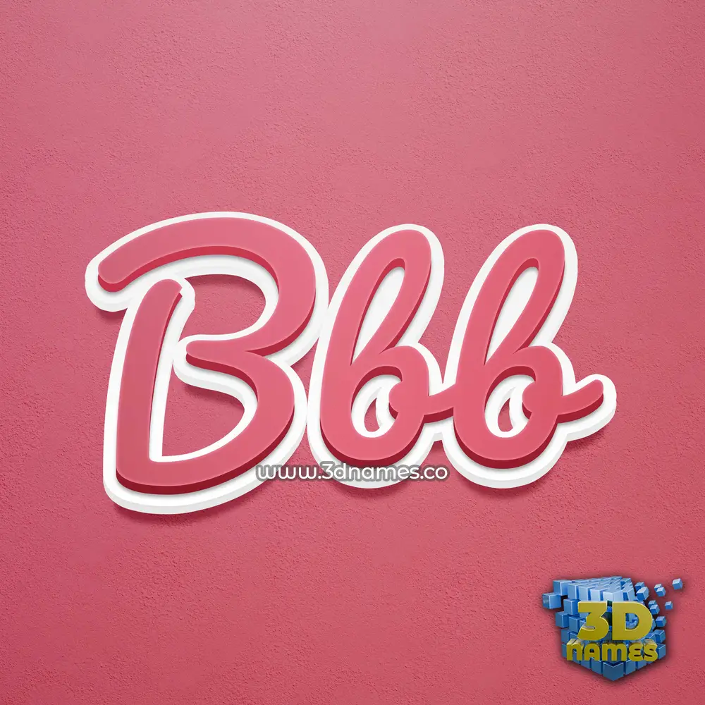 bbb in Red Scribble style - 3D name wallpaper