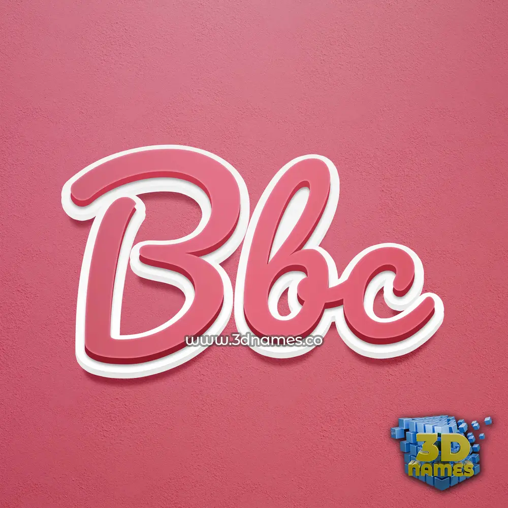 bbc in Red Scribble style - 3D name wallpaper