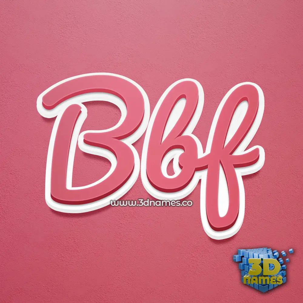 bbf in Red Scribble style - 3D name wallpaper